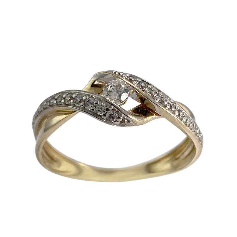 Bague d'occasion or 375 2 tons zirconias - vue 1