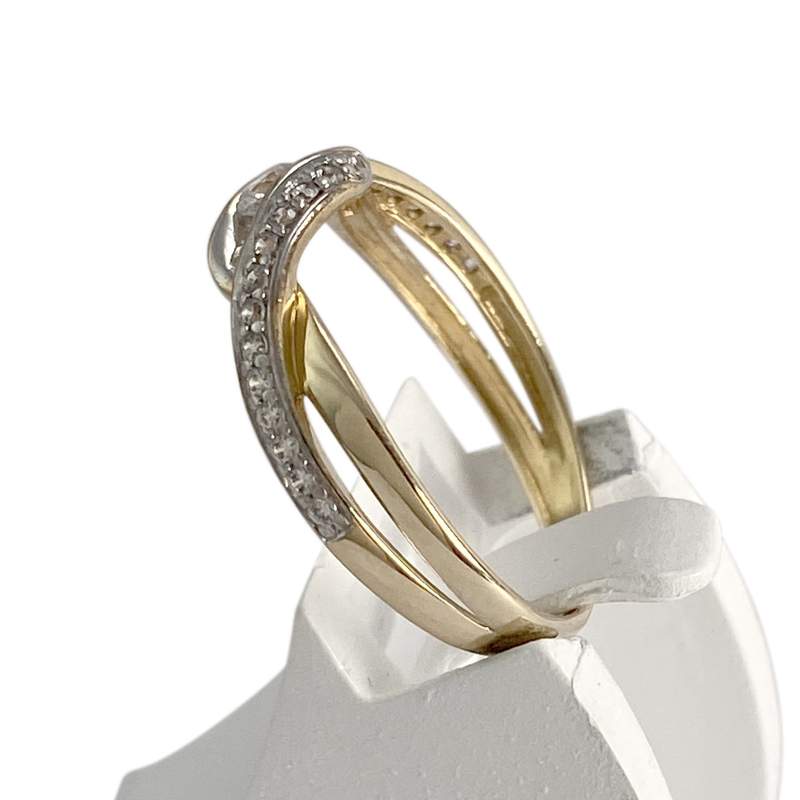 Bague d'occasion or 375 2 tons zirconias - vue 2