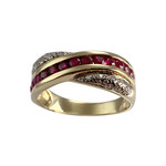Bague d'occasion or 750 2 tons diamant rubis - vue 1