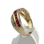 Bague d'occasion or 750 2 tons diamant rubis - vue 2