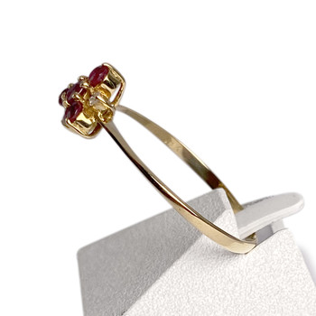 Bague d'occasion or 750 jaune zirconias rubis