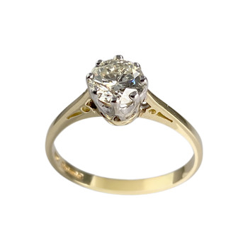 Solitaire d'occasion 2 ors 750 diamant