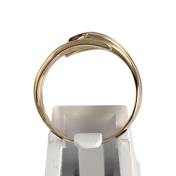 Bague d'occasion or 750 jaune serpent diamant rubis