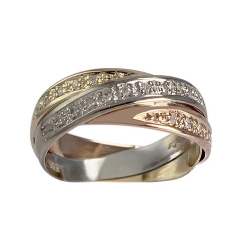 Bague d'occasion 3 ors 585 diamants