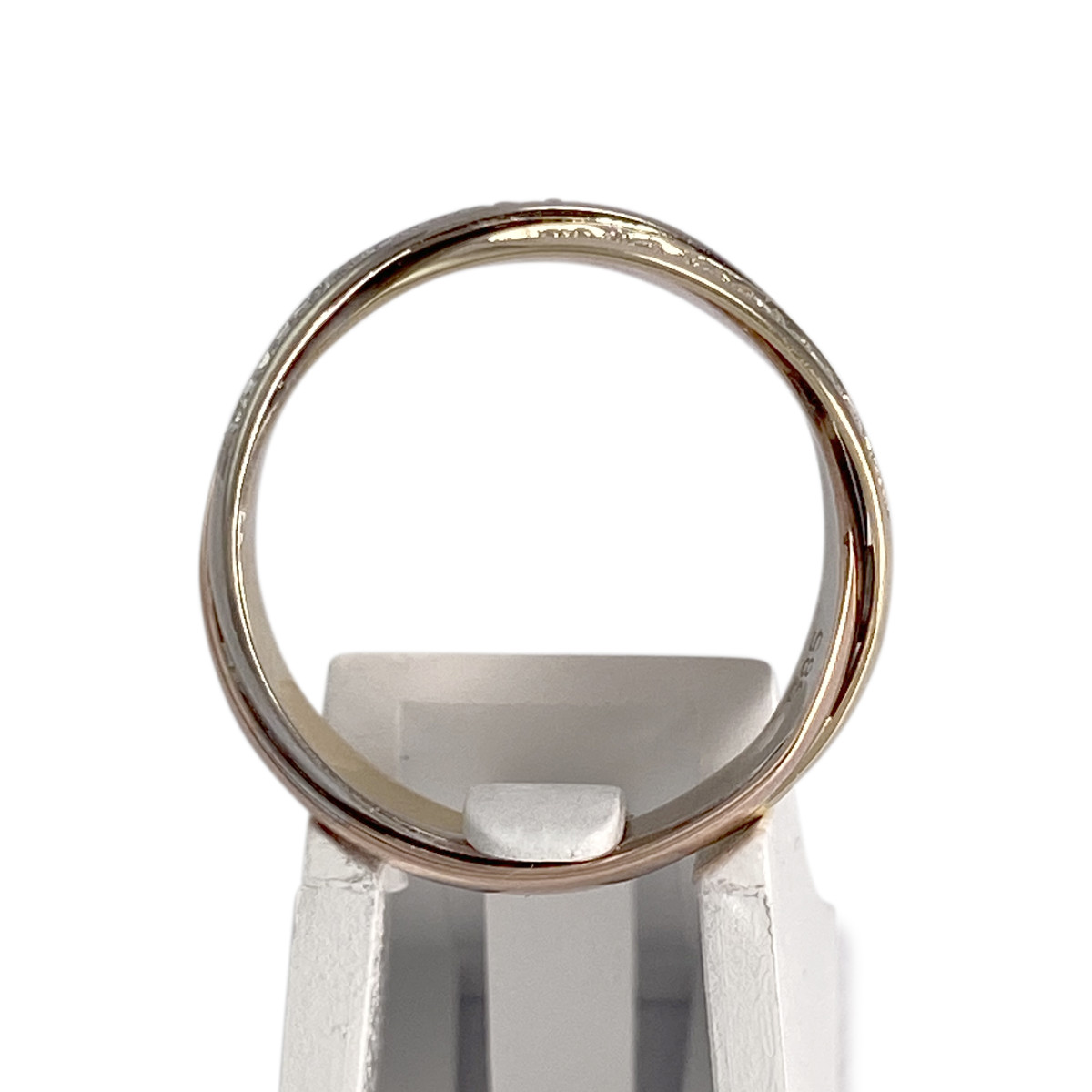 Bague d'occasion 3 ors 585 diamants - vue 3