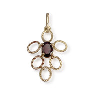 Second-hand 750 gold garnet pendant