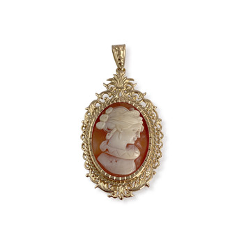 Pendentif d'occasion or 750 jaune camee