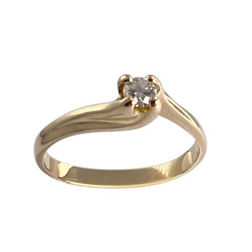 Solitaire d'occasion or 750 jaune diamant