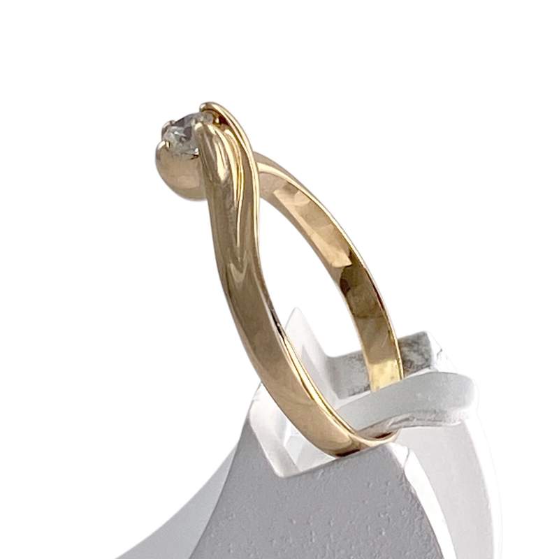Solitaire d'occasion or 750 jaune diamant - vue 2