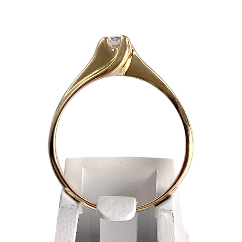 Solitaire d'occasion or 750 jaune diamant - vue 3