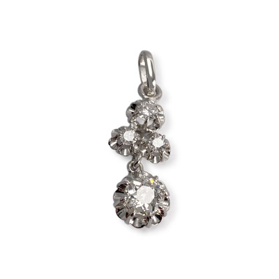 Pendentif d'occasion or 750 blanc diamant diamant - vue 1