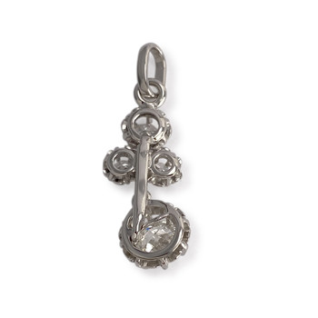 Pre-owned 750 white gold pendant with diamonds