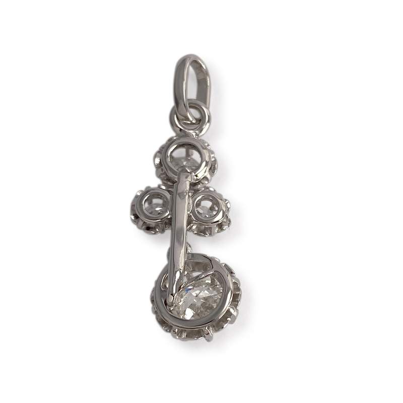 Pendentif d'occasion or 750 blanc diamant diamant - vue 2