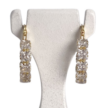 Créoles d'occasion or 750 jaune zirconias