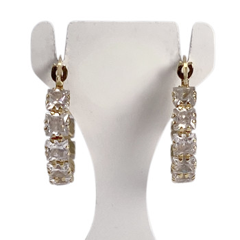 Créoles d'occasion or 750 jaune zirconias