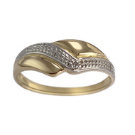 Tweedehands gouden 750 2 toon diamanten ring