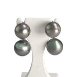 Boucles d'oreilles d'occasion or 375 blanc perle de tahiti - vue 1