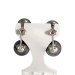 Boucles d'oreilles d'occasion or 375 blanc perle de tahiti - vue 3