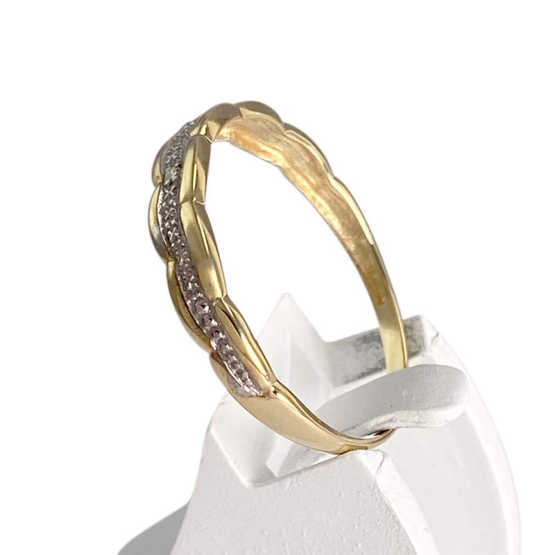 Bague d'occasion or 750 2 tons diamant - vue 2