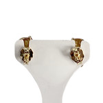Boucles d'oreilles d'occasion or 750 2 tons diamant rubis - vue 3