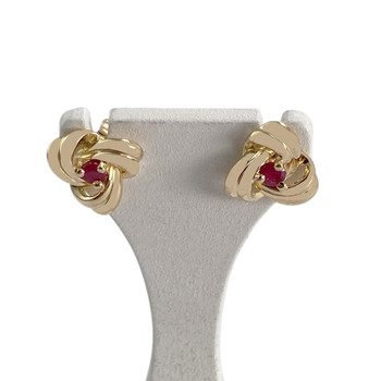 Boucles d'oreilles d'occasion or 750 jaune rubis