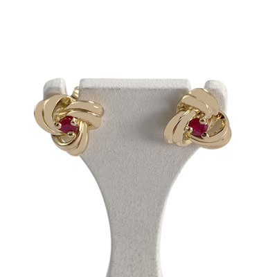 Boucles d'oreilles d'occasion or 750 jaune rubis - vue 1