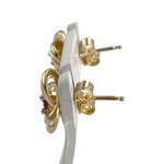 Boucles d'oreilles d'occasion or 750 jaune rubis - vue 2