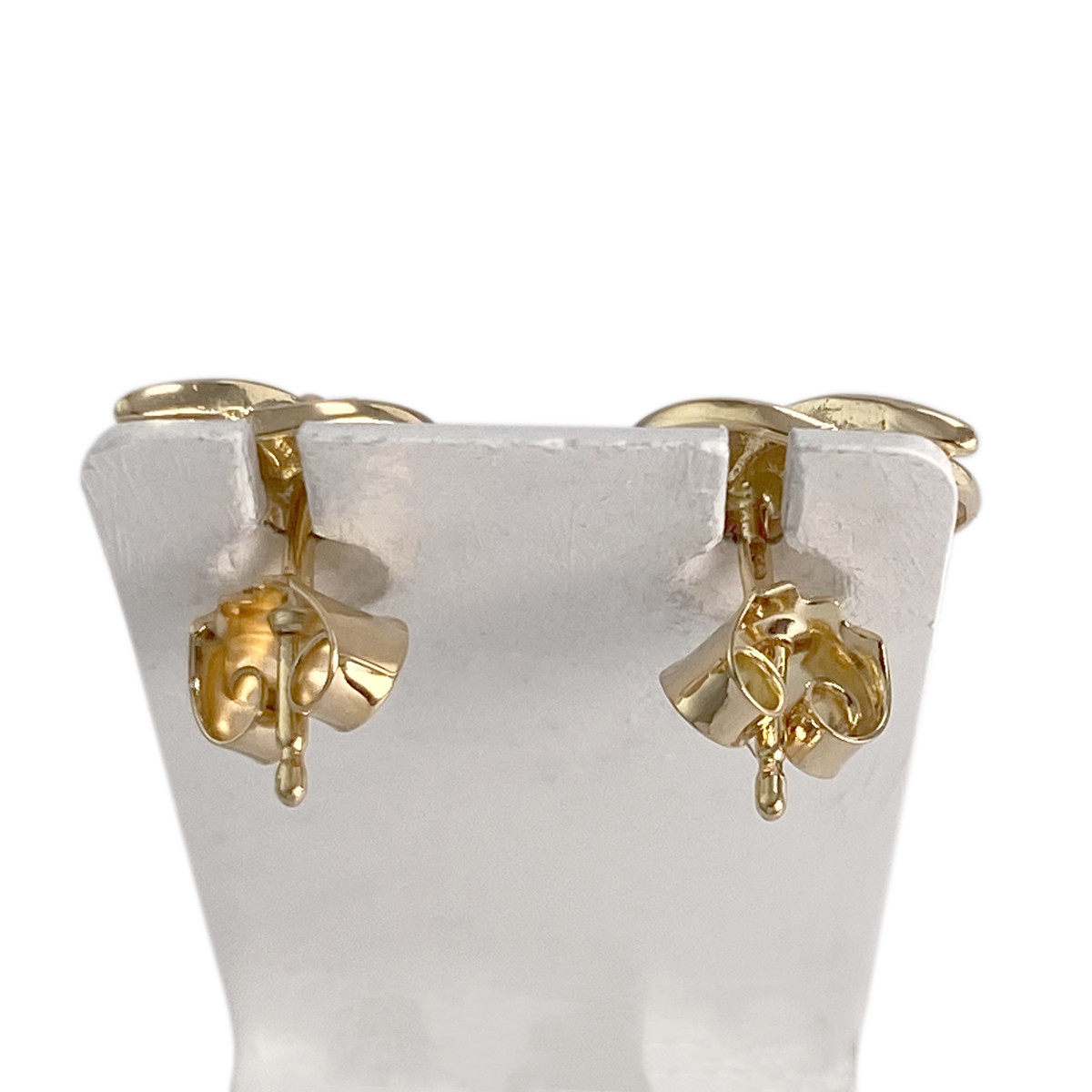 Boucles d'oreilles d'occasion or 750 jaune diamant rubis - vue 3