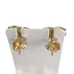 Boucles d'oreilles d'occasion or 750 jaune diamant rubis - vue 3