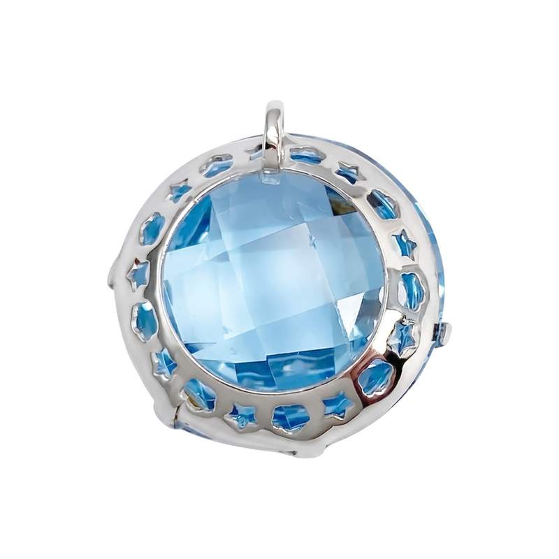 Pendentif d'occasion or 750 blanc spinelle synthetique - vue 2