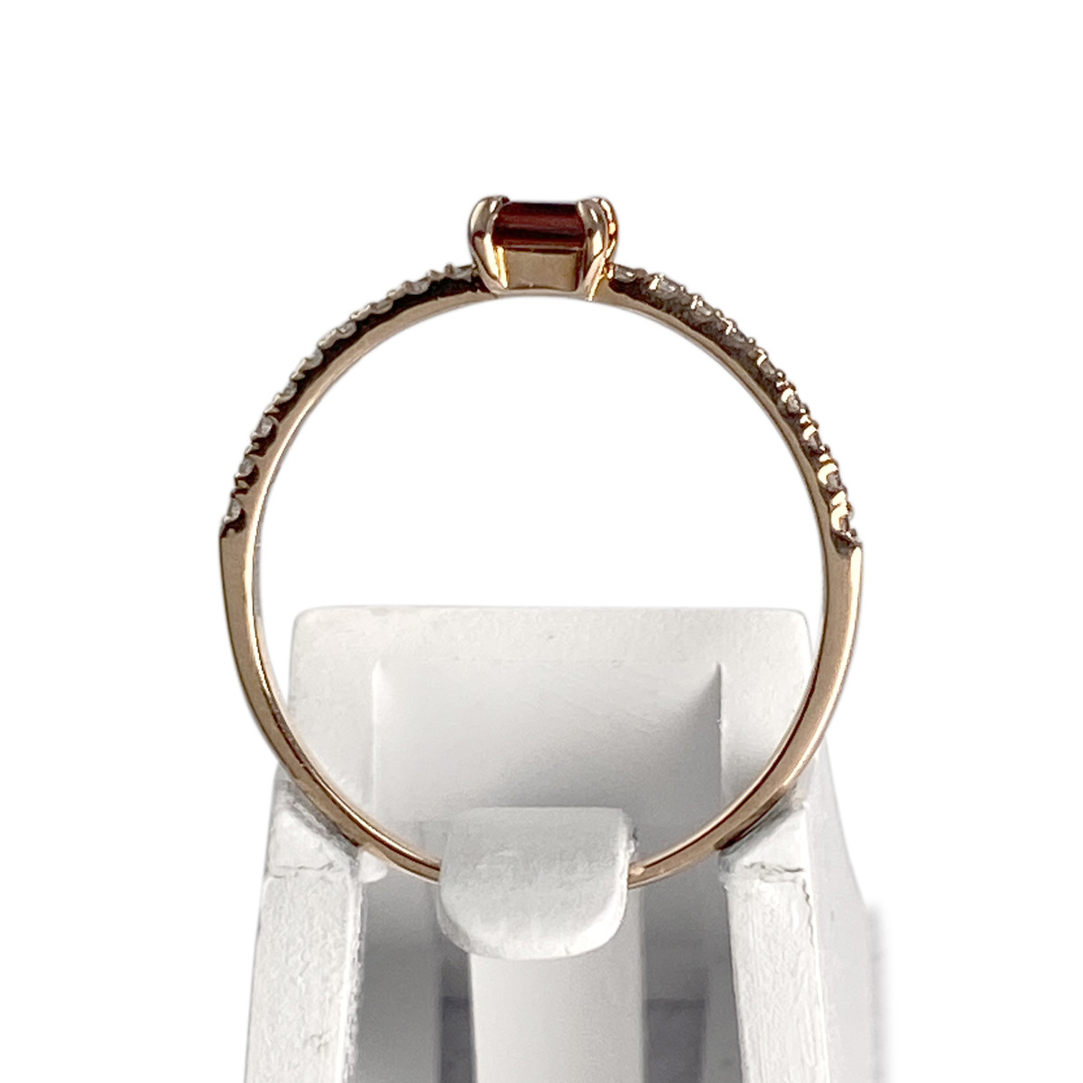 Bague d'occasion or 375 rose diamant grenat - vue 3