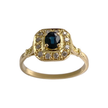 Bague d'occasion or 750 jaune saphir zirconias