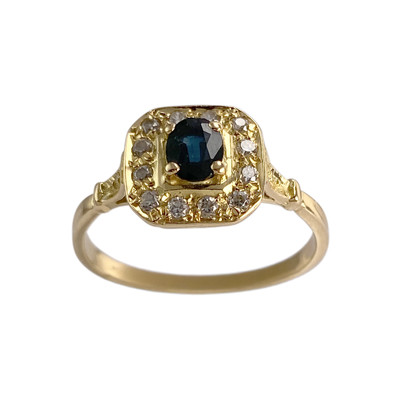 Bague d'occasion or 750 jaune saphir zirconias