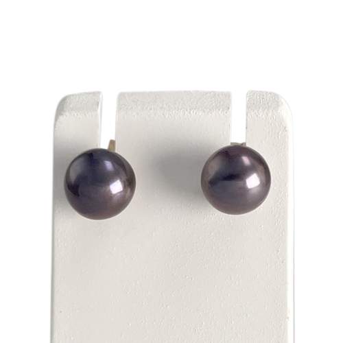 Precious metal earrings 750 gold yellow cultured pearl