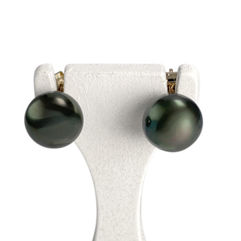 Boucles d'oreilles d'occasion or 375 jaune perle de tahiti