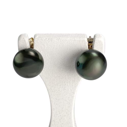 Boucles d'oreilles d'occasion or 375 jaune perle de tahiti