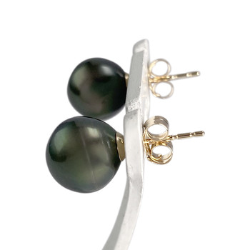 Boucles d'oreilles d'occasion or 375 jaune perle de tahiti