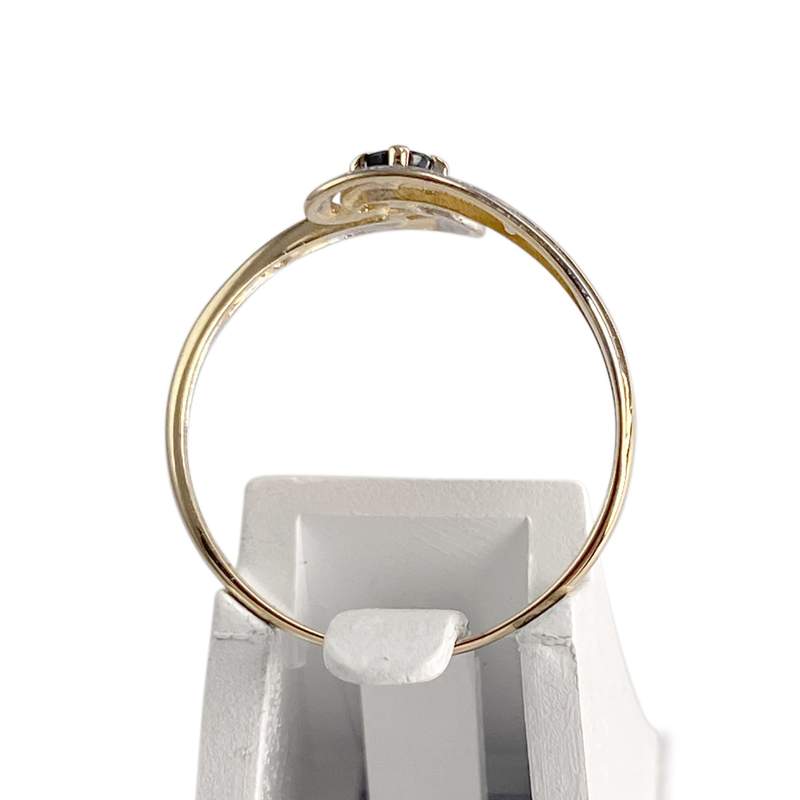 Bague d'occasion  or 750 2 tons saphir - vue 3