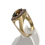 Bague d'occasion or 750 2 tons  diamants quartz fumé - vue 2