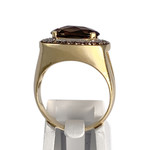 Bague d'occasion or 750 2 tons  diamants quartz fumé - vue 3