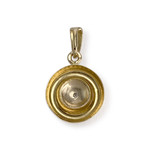 Pendentif d'occasion or 750 2 tons diamant - vue 2