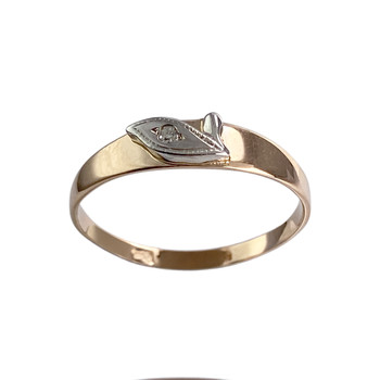 Bague d'occasion  or rose et rhodié 585 diamant