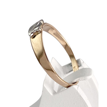 Bague d'occasion  or rose et rhodié 585 diamant