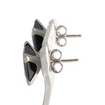Boucles d'oreilles d'occasion or 375 blanc hematite - vue 2