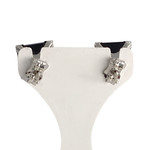 Boucles d'oreilles d'occasion or 375 blanc hematite - vue 3