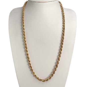 Pre-owned 750 yellow gold twisted chain necklace