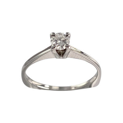 Solitaire d'occasion or 750 blanc diamant