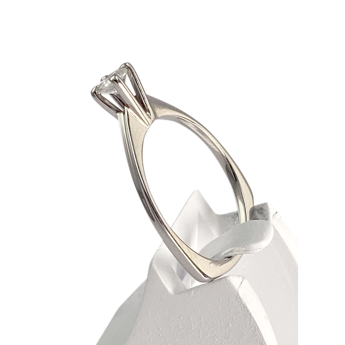 Solitaire d'occasion or 750 blanc diamant - vue 2