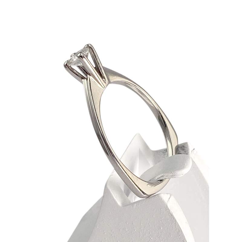 Solitaire d'occasion or 750 blanc diamant - vue 2