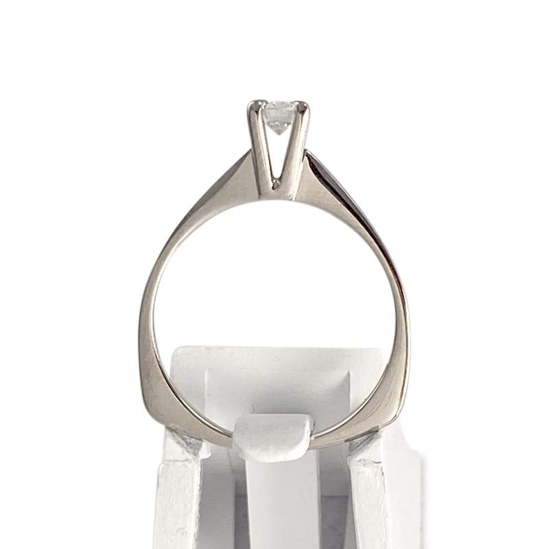 Solitaire d'occasion or 750 blanc diamant - vue 3